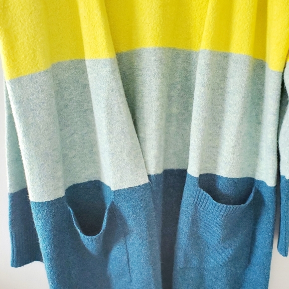 A New Day Multi Colored Stripe Long Cardigan Size Medium - Picture 4 of 5